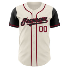 Laden Sie das Bild in den Galerie-Viewer, Custom Cream Black-Crimson Authentic Two Tone Baseball Jersey