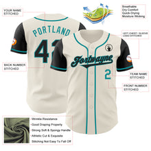 Laden Sie das Bild in den Galerie-Viewer, Custom Cream Black-Teal Authentic Two Tone Baseball Jersey