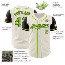 Laden Sie das Bild in den Galerie-Viewer, Custom Cream Neon Green-Black Authentic Two Tone Baseball Jersey