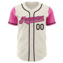 Laden Sie das Bild in den Galerie-Viewer, Custom Cream Pink-Black Authentic Two Tone Baseball Jersey