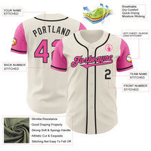 Laden Sie das Bild in den Galerie-Viewer, Custom Cream Pink-Black Authentic Two Tone Baseball Jersey