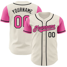 Laden Sie das Bild in den Galerie-Viewer, Custom Cream Pink-Black Authentic Two Tone Baseball Jersey