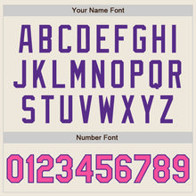 Laden Sie das Bild in den Galerie-Viewer, Custom Cream Pink-Purple Authentic Two Tone Baseball Jersey