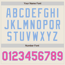 Laden Sie das Bild in den Galerie-Viewer, Custom Cream Pink-Light Blue Authentic Two Tone Baseball Jersey