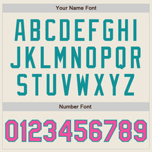 Laden Sie das Bild in den Galerie-Viewer, Custom Cream Pink-Teal Authentic Two Tone Baseball Jersey