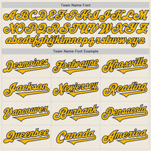 Laden Sie das Bild in den Galerie-Viewer, Custom Cream Gold-Navy Authentic Two Tone Baseball Jersey