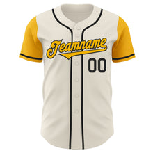 Laden Sie das Bild in den Galerie-Viewer, Custom Cream Gold-Black Authentic Two Tone Baseball Jersey