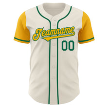 Laden Sie das Bild in den Galerie-Viewer, Custom Cream Gold-Kelly Green Authentic Two Tone Baseball Jersey