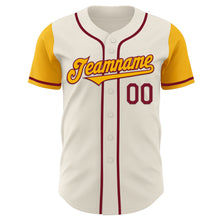 Laden Sie das Bild in den Galerie-Viewer, Custom Cream Gold-Crimson Authentic Two Tone Baseball Jersey