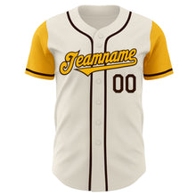 Laden Sie das Bild in den Galerie-Viewer, Custom Cream Gold-Brown Authentic Two Tone Baseball Jersey