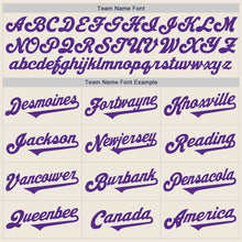 Laden Sie das Bild in den Galerie-Viewer, Custom Cream Purple Authentic Two Tone Baseball Jersey