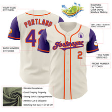 Laden Sie das Bild in den Galerie-Viewer, Custom Cream Purple-Orange Authentic Two Tone Baseball Jersey