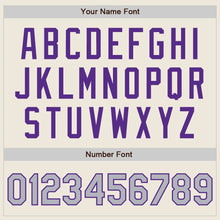 Laden Sie das Bild in den Galerie-Viewer, Custom Cream Gray-Purple Authentic Two Tone Baseball Jersey