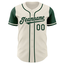 Laden Sie das Bild in den Galerie-Viewer, Custom Cream Green Authentic Two Tone Baseball Jersey