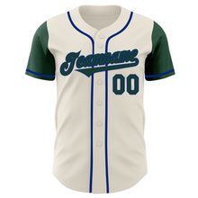 Laden Sie das Bild in den Galerie-Viewer, Custom Cream Green-Royal Authentic Two Tone Baseball Jersey