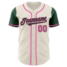 Laden Sie das Bild in den Galerie-Viewer, Custom Cream Green-Pink Authentic Two Tone Baseball Jersey