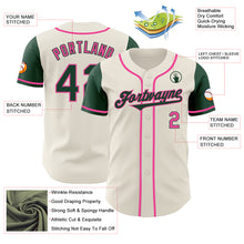 Laden Sie das Bild in den Galerie-Viewer, Custom Cream Green-Pink Authentic Two Tone Baseball Jersey