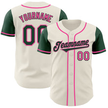Laden Sie das Bild in den Galerie-Viewer, Custom Cream Green-Pink Authentic Two Tone Baseball Jersey