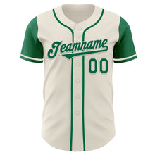 Laden Sie das Bild in den Galerie-Viewer, Custom Cream Kelly Green Authentic Two Tone Baseball Jersey