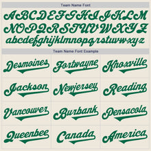 Laden Sie das Bild in den Galerie-Viewer, Custom Cream Kelly Green Authentic Two Tone Baseball Jersey