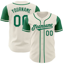 Laden Sie das Bild in den Galerie-Viewer, Custom Cream Kelly Green Authentic Two Tone Baseball Jersey