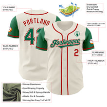 Laden Sie das Bild in den Galerie-Viewer, Custom Cream Kelly Green-Red Authentic Two Tone Baseball Jersey