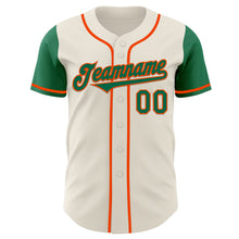 Load image into Gallery viewer, Custom Cream Kelly Green-Orange Authentic Two Tone Baseball Jersey