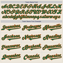 Load image into Gallery viewer, Custom Cream Kelly Green-Orange Authentic Two Tone Baseball Jersey