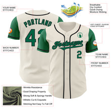 Load image into Gallery viewer, Custom Cream Kelly Green-Black Authentic Two Tone Baseball Jersey