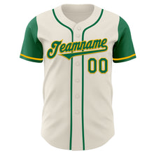 Laden Sie das Bild in den Galerie-Viewer, Custom Cream Kelly Green-Gold Authentic Two Tone Baseball Jersey
