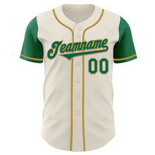 Laden Sie das Bild in den Galerie-Viewer, Custom Cream Kelly Green-Old Gold Authentic Two Tone Baseball Jersey