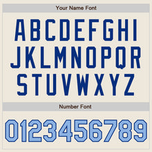 Laden Sie das Bild in den Galerie-Viewer, Custom Cream Light Blue-Royal Authentic Two Tone Baseball Jersey