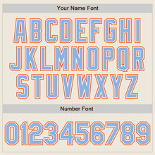 Laden Sie das Bild in den Galerie-Viewer, Custom Cream Light Blue White-Orange Authentic Two Tone Baseball Jersey