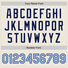 Laden Sie das Bild in den Galerie-Viewer, Custom Cream Light Blue-Navy Authentic Two Tone Baseball Jersey