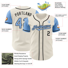 Load image into Gallery viewer, Custom Cream Light Blue-Black Authentic Two Tone Baseball Jersey