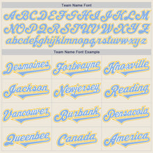 Laden Sie das Bild in den Galerie-Viewer, Custom Cream Light Blue White-Gold Authentic Two Tone Baseball Jersey