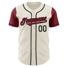 Laden Sie das Bild in den Galerie-Viewer, Custom Cream Crimson-Black Authentic Two Tone Baseball Jersey