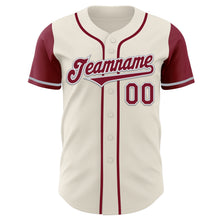 Laden Sie das Bild in den Galerie-Viewer, Custom Cream Crimson White-Gray Authentic Two Tone Baseball Jersey