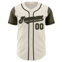 Laden Sie das Bild in den Galerie-Viewer, Custom Cream Olive-Black Authentic Two Tone Baseball Jersey