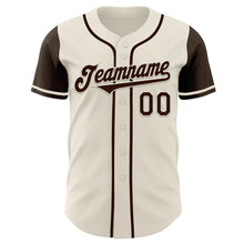 Laden Sie das Bild in den Galerie-Viewer, Custom Cream Brown Authentic Two Tone Baseball Jersey