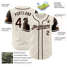 Laden Sie das Bild in den Galerie-Viewer, Custom Cream Brown Authentic Two Tone Baseball Jersey