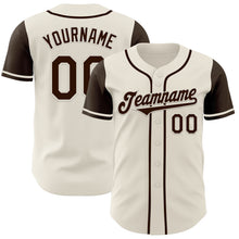 Laden Sie das Bild in den Galerie-Viewer, Custom Cream Brown Authentic Two Tone Baseball Jersey
