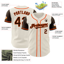Laden Sie das Bild in den Galerie-Viewer, Custom Cream Brown-Orange Authentic Two Tone Baseball Jersey