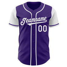 Laden Sie das Bild in den Galerie-Viewer, Custom Purple White Authentic Two Tone Baseball Jersey
