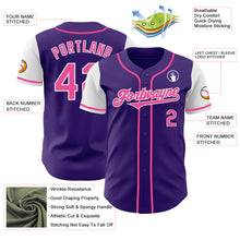 Laden Sie das Bild in den Galerie-Viewer, Custom Purple Pink-White Authentic Two Tone Baseball Jersey
