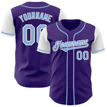 Laden Sie das Bild in den Galerie-Viewer, Custom Purple Light Blue-White Authentic Two Tone Baseball Jersey