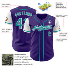Laden Sie das Bild in den Galerie-Viewer, Custom Purple Teal-White Authentic Two Tone Baseball Jersey