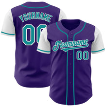 Laden Sie das Bild in den Galerie-Viewer, Custom Purple Teal-White Authentic Two Tone Baseball Jersey