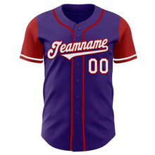 Laden Sie das Bild in den Galerie-Viewer, Custom Purple White-Red Authentic Two Tone Baseball Jersey