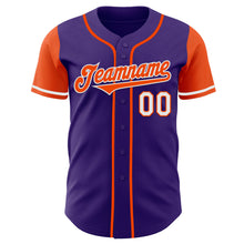 Laden Sie das Bild in den Galerie-Viewer, Custom Purple Orange-White Authentic Two Tone Baseball Jersey